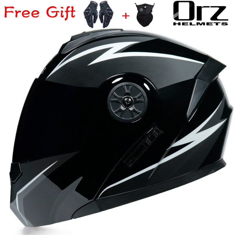 ORZ-161 最新DOT規格適合安全モジュラーフリップアッ - Dual Visor Motorcycle Racing Helmet のレビューと価格