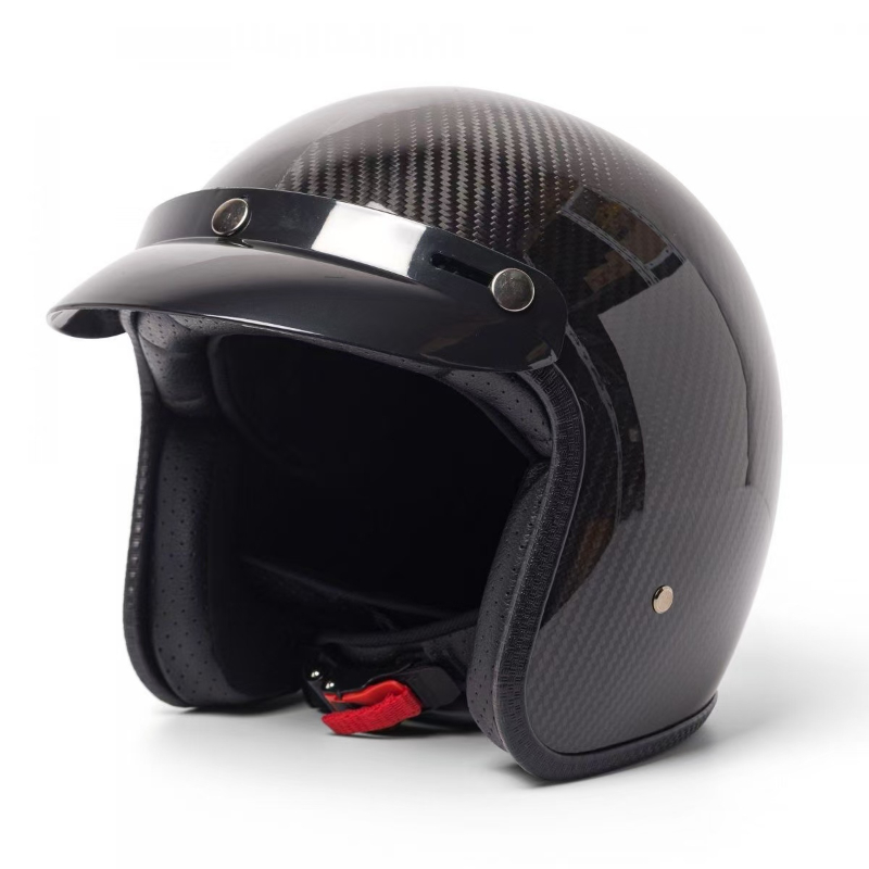 ヴィンテージカーボンファイバーオートバイヘルメット,超軽量, - Carbon Fiber Lightweight Motorcycle Helmet のレビューと価格