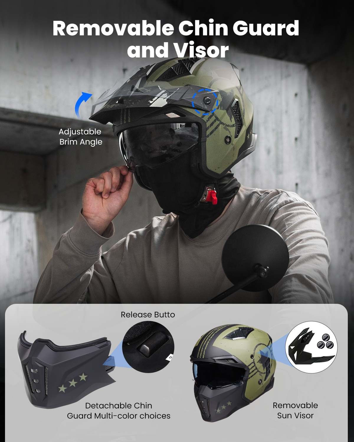 オープンフェイスオートバイ3/4ハーフヘルメット ヴィンテー - Vintage Open Face Retro Helmet のレビューと価格