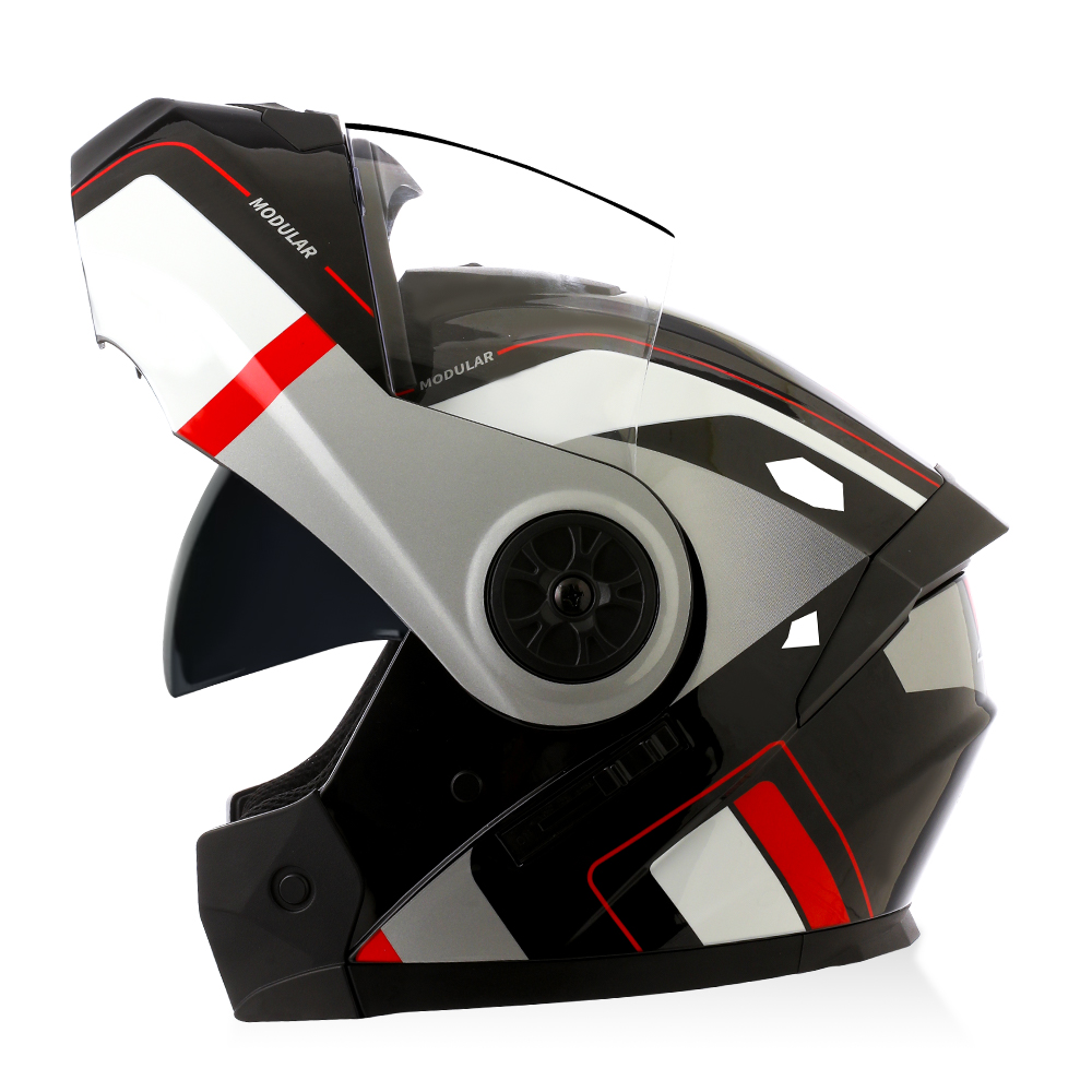 高品質モジュラーフリップアップヘルメット オートバイ用デュア - Modular Flip Up Motorcycle Helmet Dot Approved のレビューと価格