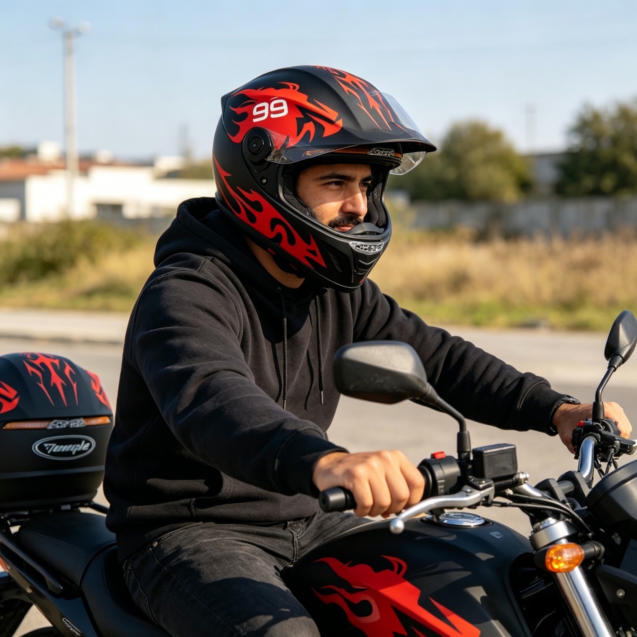 メンズフルフェイスオートバイヘルメット デュアルバイザー レ - Dual Visor Motorcycle Racing Helmet のレビューと価格