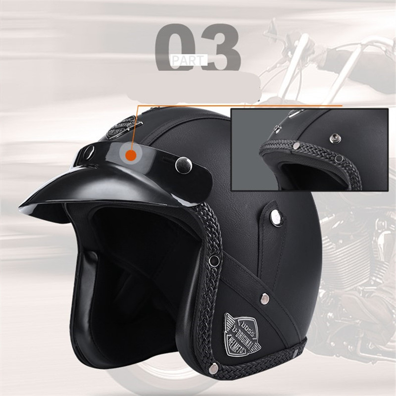 男性と女性のためのオープンフェイスのレトロなオートバイのヘル - Vintage Open Face Retro Helmet のレビューと価格