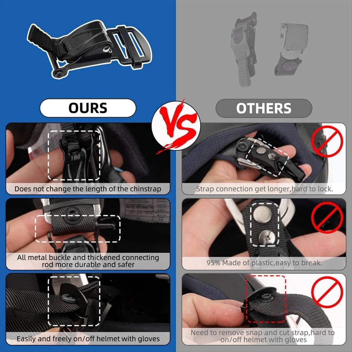 互換性のあるヘルメットクイックリリースバックル交換キット、最 - Quick Release Buckle Motorcycle Helmet のレビューと価格