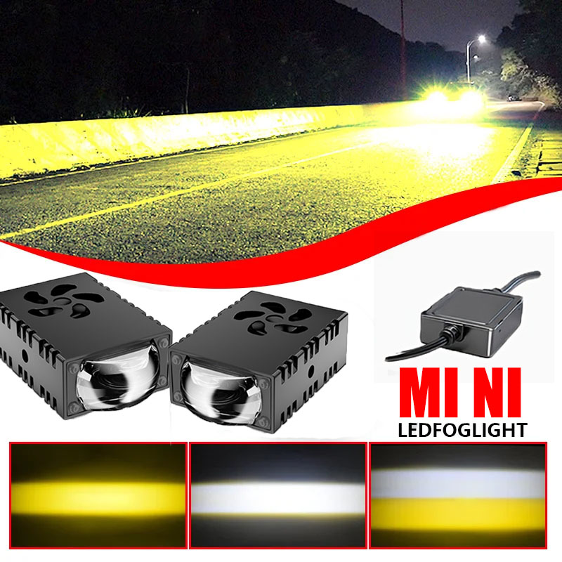 1個/2個 ミニLEDドライビングライト プロジェクターレン - Universal Motorcycle Led Headlight Projector のレビューと価格