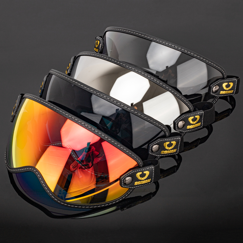 SOMAN ヴィンテージバイクゴーグル レトロオープンフェイ - Vintage Open Face Retro Helmet のレビューと価格