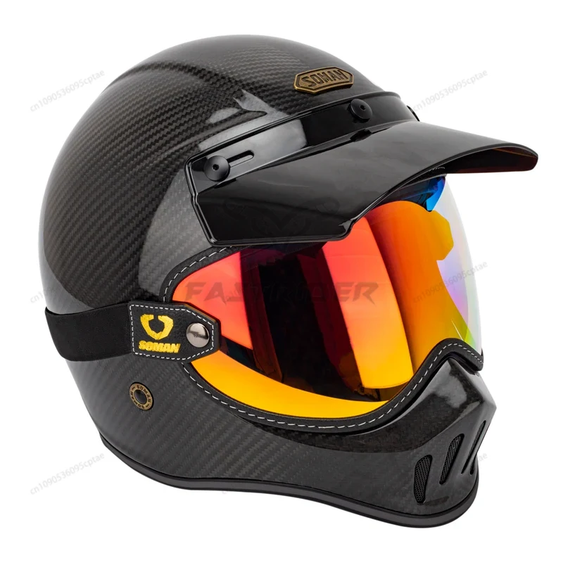 SOMAN ヴィンテージバイクゴーグル レトロオープンフェイ - Vintage Open Face Retro Helmet のレビューと価格