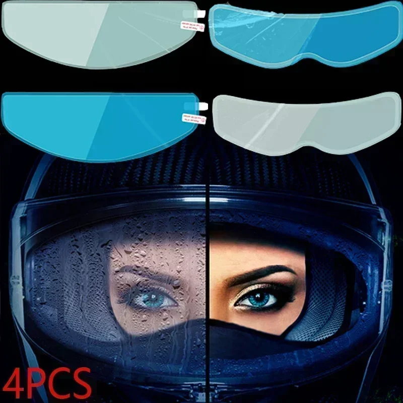 1-4 個オートバイヘルメット透明防曇レインフィルム高精細ヘ - Motorcycle Helmets のレビューと価格