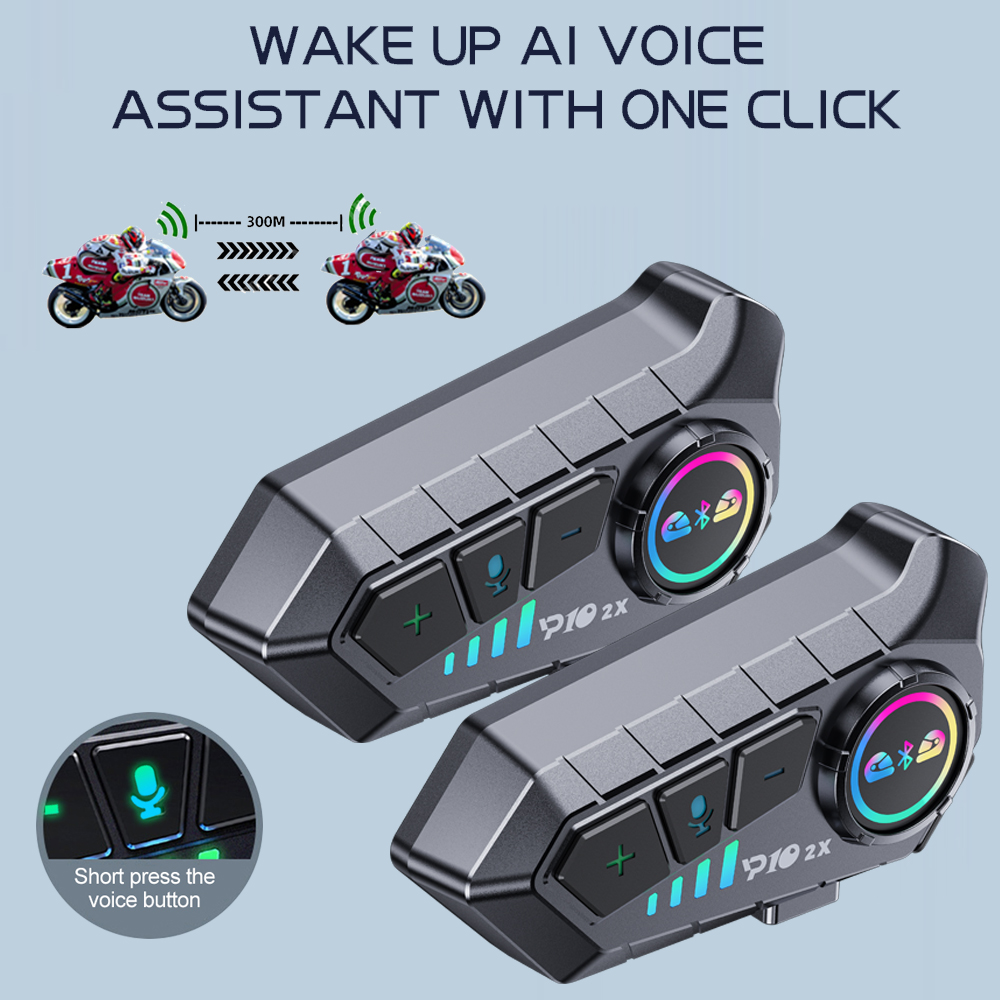 Y10 2x オートバイインターホン Bluetooth ヘ - Universal Motorcycle Helmet Intercom Headset のレビューと価格