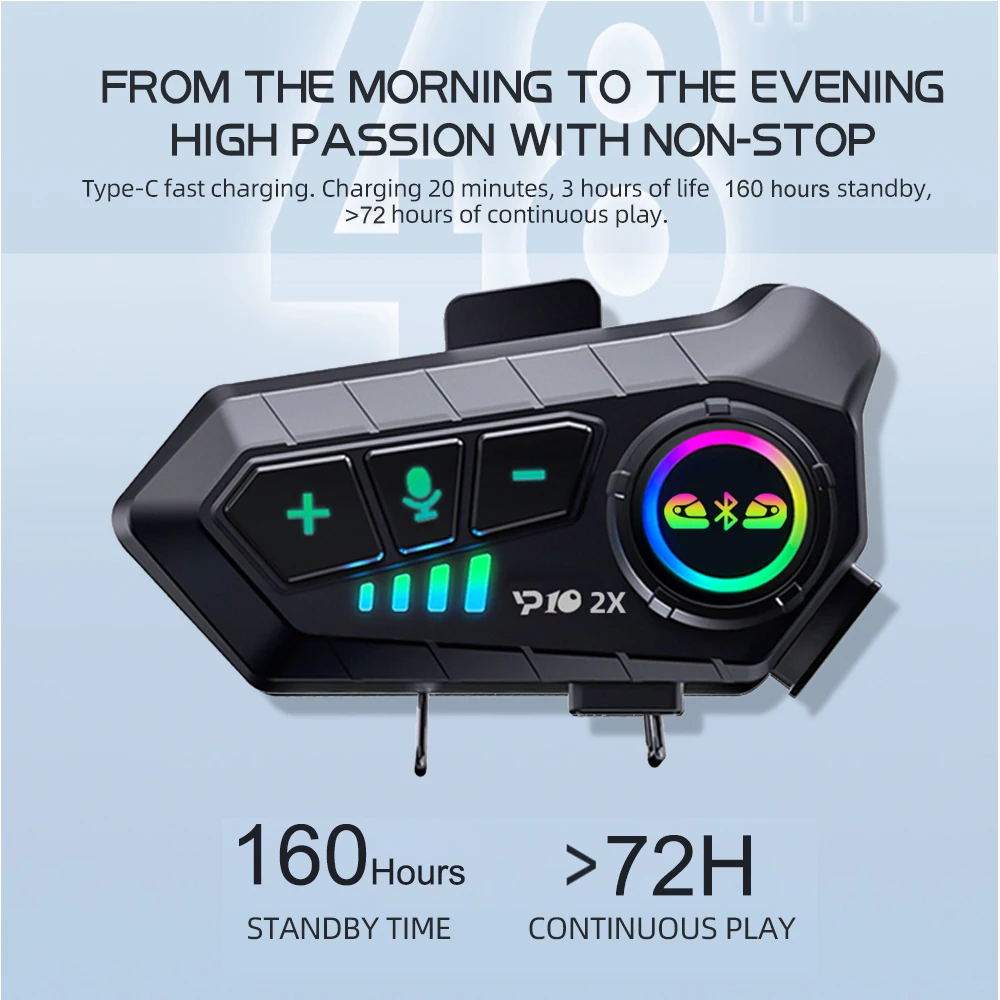 Y10 2x オートバイインターホン Bluetooth ヘ - Universal Motorcycle Helmet Intercom Headset のレビューと価格