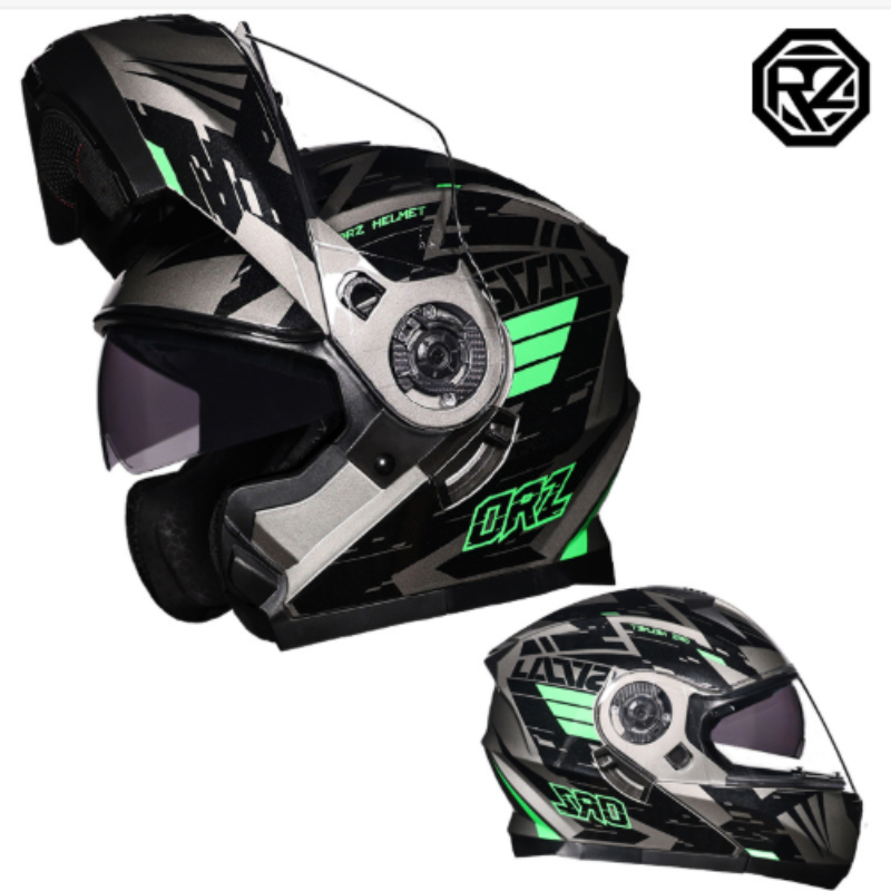 ORZ-オートバイ用ダブルバイザー付きフルフェイスヘルメット - Dual Visor Motorcycle Racing Helmet のレビューと価格