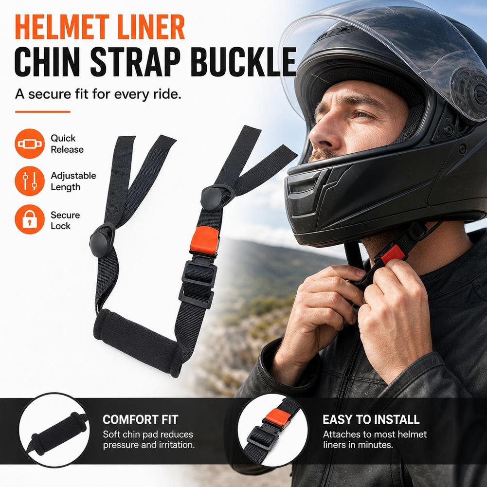 ユニバーサルバイクヘルメット用チンストラップ、クイックリリー - Quick Release Buckle Motorcycle Helmet のレビューと価格