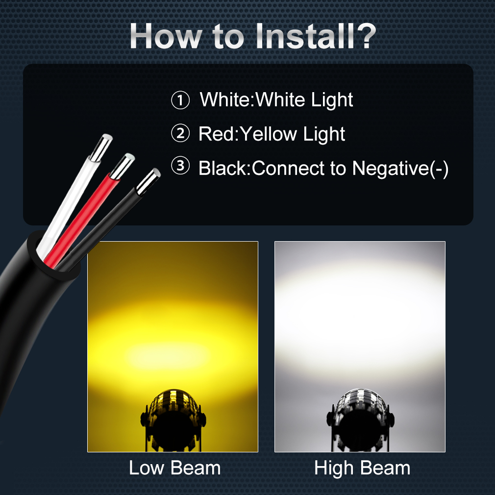 二輪車用ユニバーサルLEDプロジェクターレンズ,デュアルカラ - Universal Motorcycle Led Headlight Projector のレビューと価格